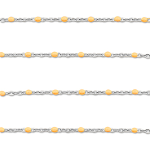 Stainless steel findings belcher chain 1mm Silver-Peach Orange