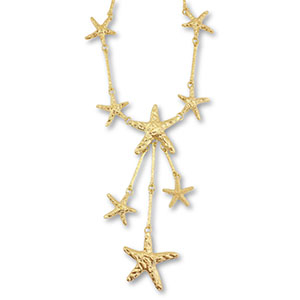 Statement chain necklaces starfish Gold