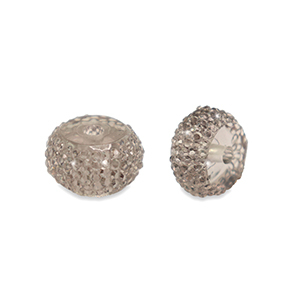 Resin beads rondelle 12mm Grey