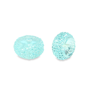 Resin beads rondelle 10mm Light Blue