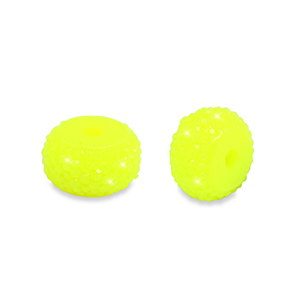 Resin beads rondelle 6mm Neon Yellow