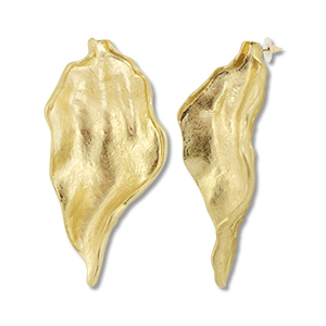 Statement earrings leaf Gold
