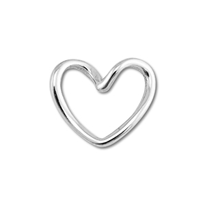 Stainless steel findings connector heart Silver