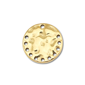 Stainless steel charms / connector round Gold