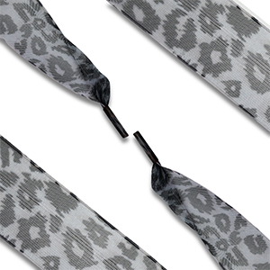 Trendy shoe laces organza leopard Grey-Black