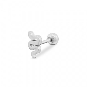 Stainless steel ear piercing snake Silver