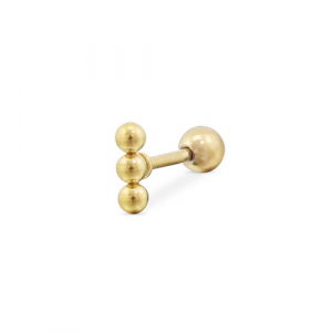Stainless steel ear piercing with spheres Gold