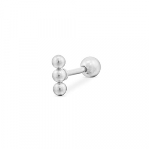 Stainless steel ear piercing with spheres Silver