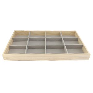 Jewellery display 12 compartments Natural-Grey