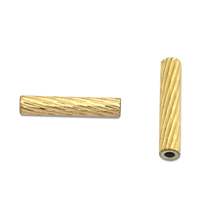 Stainless steel beads tube 10mm Gold