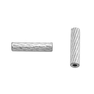 Stainless steel beads tube 8mm Silver