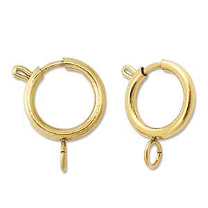 Stainless steel findings bolt ring clasp 16mm Gold