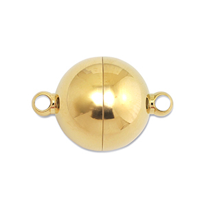 Stainless steel findings magnetic clasp ball 16mm Gold