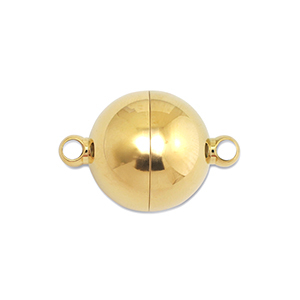 Stainless steel findings magnetic clasp ball 12mm Gold