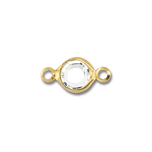 Stainless steel findings connector round Gold-Transparent