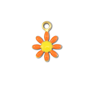 Stainless steel charms flower Gold-Orange-Yellow