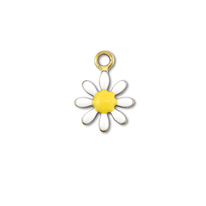 Stainless steel charms flower Gold-White-Yellow