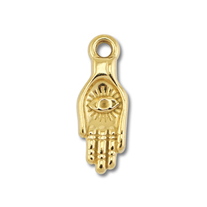 Stainless steel charms hand with eye Gold