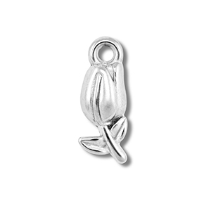 Stainless steel charms tulip Silver