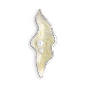 Brooches oyster Silver-Light Beige-White