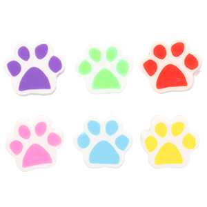 Polymer beads dog paw White-Multicolour