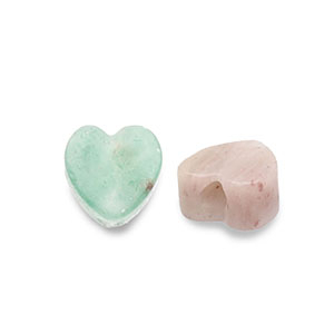 Natural stone beads Quartz heart Multicolour