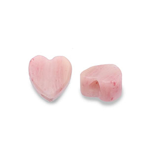 Natural stone beads Rose Quartz heart Peach Pink