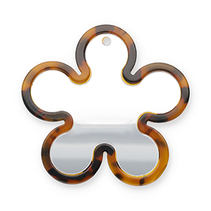 Statement charms mirror flower Brown-Black