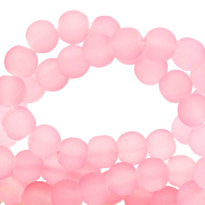 6 mm glass beads matt Azalea Pink