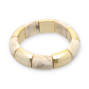 Bracelets resin Gold-Off White-Beige