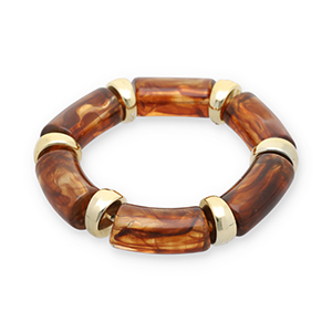 Bracelets resin Gold-Transparent Amber Brown