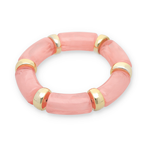 Bracelets resin Gold-Pink