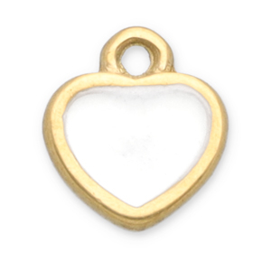 Stainless steel charms heart Gold-White