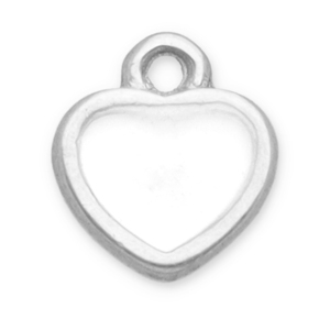Stainless steel charms heart Silver-White