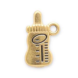 Stainless steel charms baby bottle Gold-Black