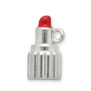 Stainless steel charms lipstick Silver-Red
