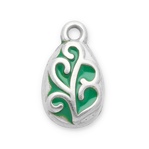 Stainless steel charms leaf Silver-Green