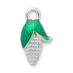 Stainless steel charms corn on the cob Silver-Green