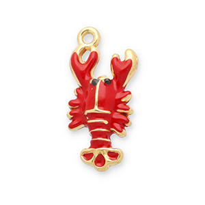 Stainless steel charms lobster Gold-Red-Black