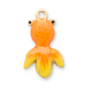 Stainless steel charms fish Gold-Orange-Yellow