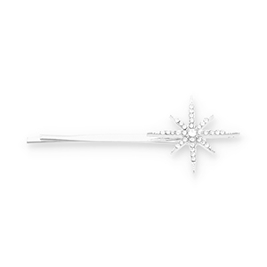 Hair accessories bobby pin star with strass Silver-Transparent