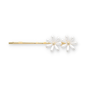 Hair accessories bobby pin daisies Gold-White