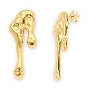 Stainless steel earrings / earpins drops Gold