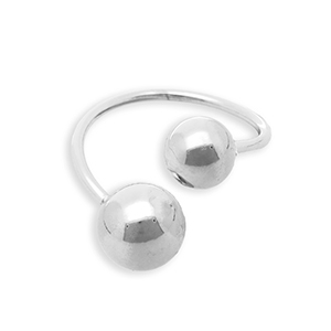 Stainless steel rings spheres Silver