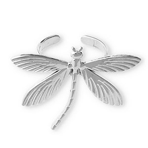 Stainless steel rings dragonfly Silver