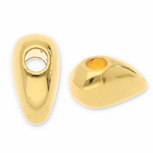 DQ European metal beads half heart Gold (Nickelfree)