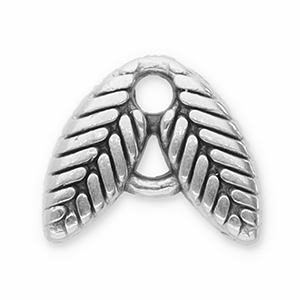 DQ European metal charms connector leaves Antique Silver (Nickelfree)