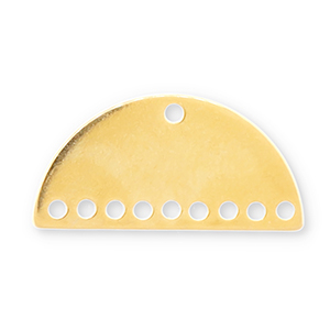 Eco-brass&reg; DQ European metal charms connector Gold (Nickelfree)