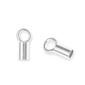 Eco-brass&reg; DQ European metal findings end cap Antique Silver (Nickelfree)