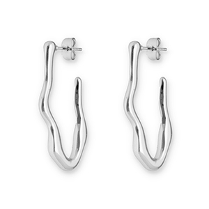 Stainless steel earrings / earpins irregular Silver